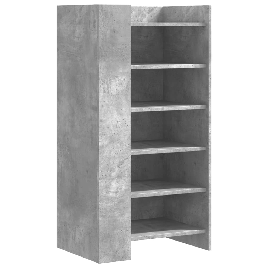 vidaXL Armoire à chaussures gris béton 52x37,5x100cm bois d'ingénierie