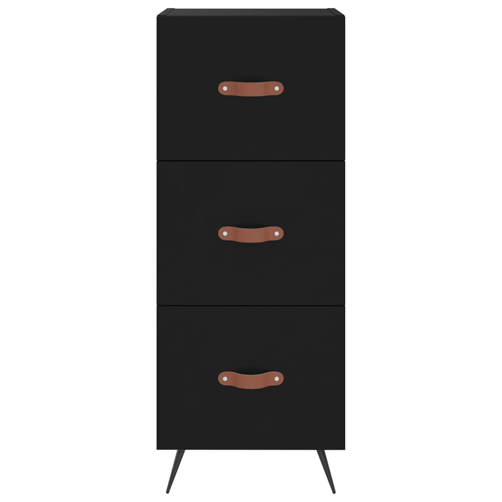 vidaXL Buffet haut Noir 34,5x34x180 cm Bois d'ingénierie