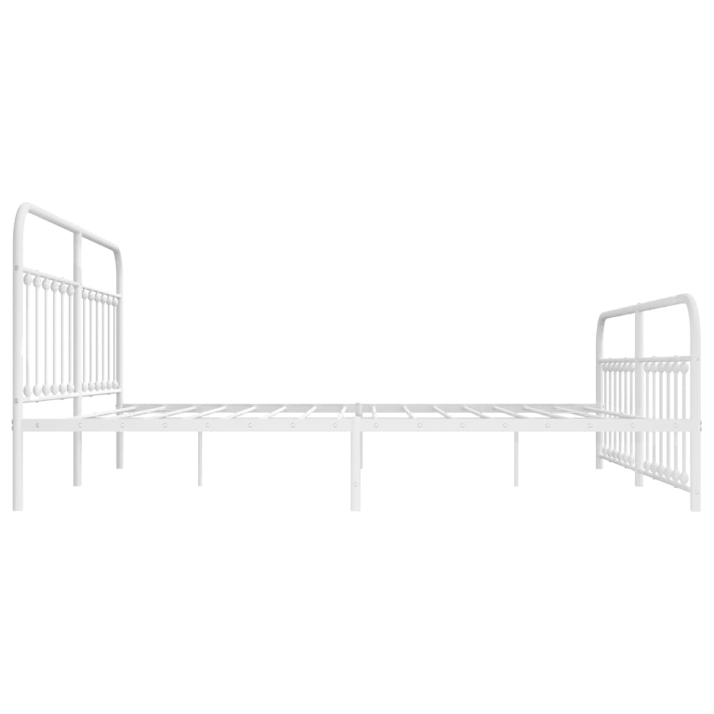 vidaXL Cadre de lit métal sans matelas et pied de lit blanc 200x200 cm