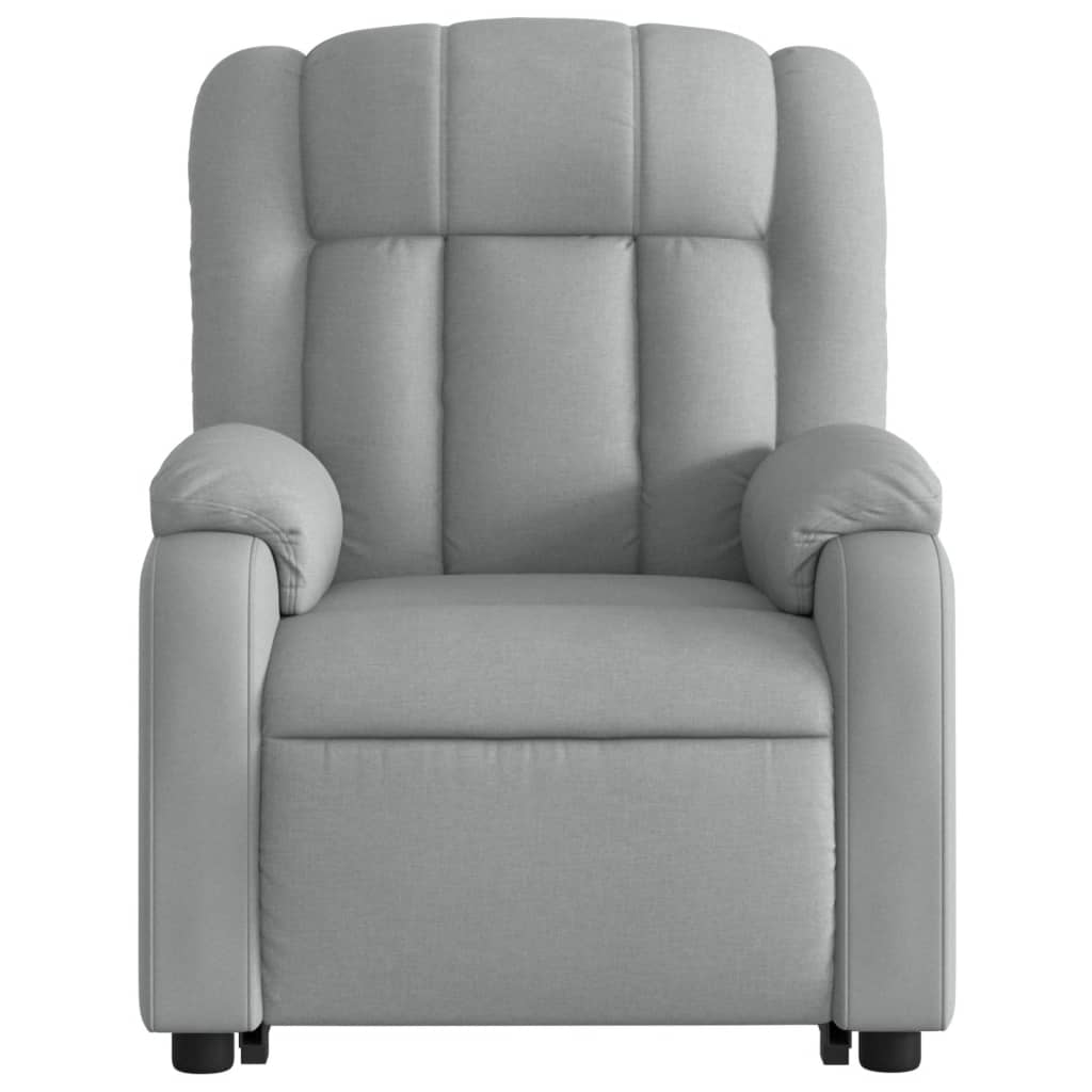 vidaXL Fauteuil inclinable de massage électrique Gris clair Tissu