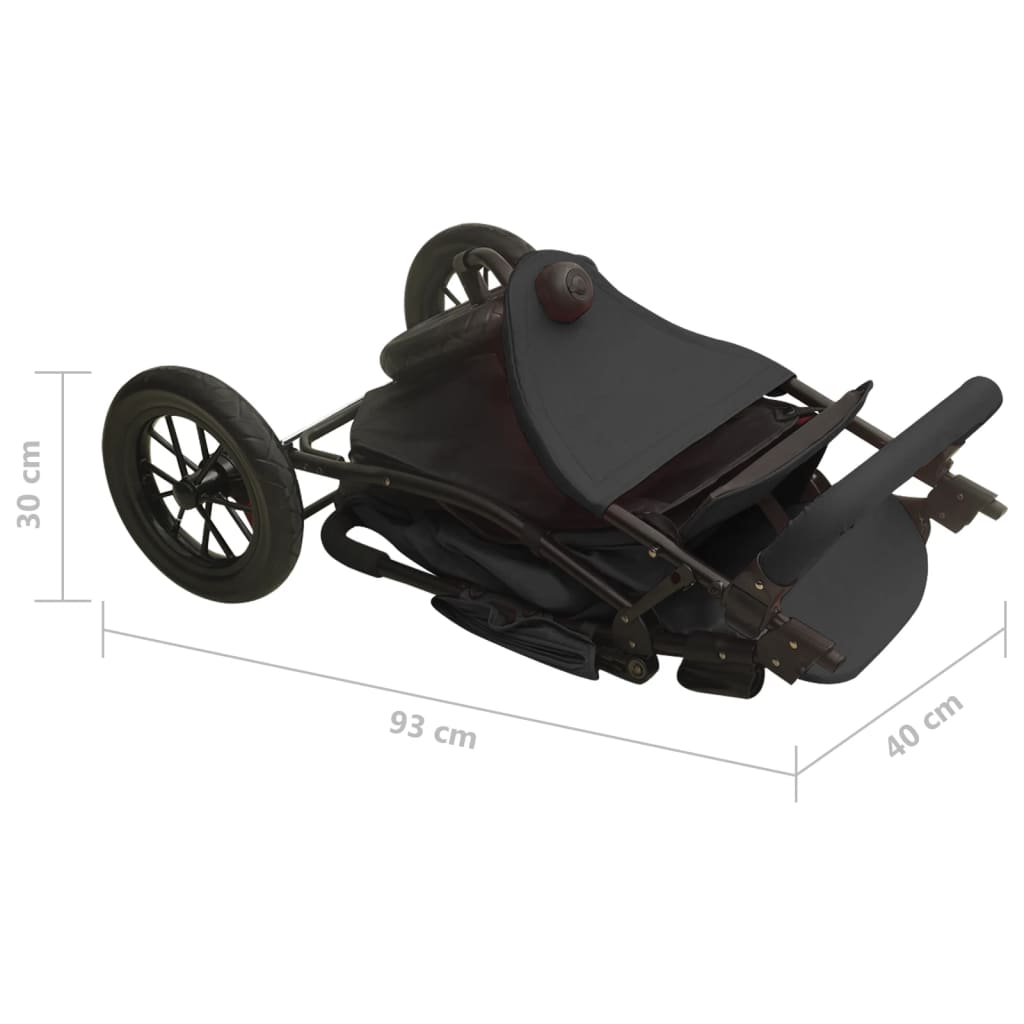 vidaXL Poussette pour bébé Anthracite Acier