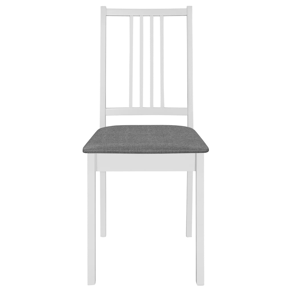 vidaXL Chaises à manger avec coussins lot de 4 blanc bois solide