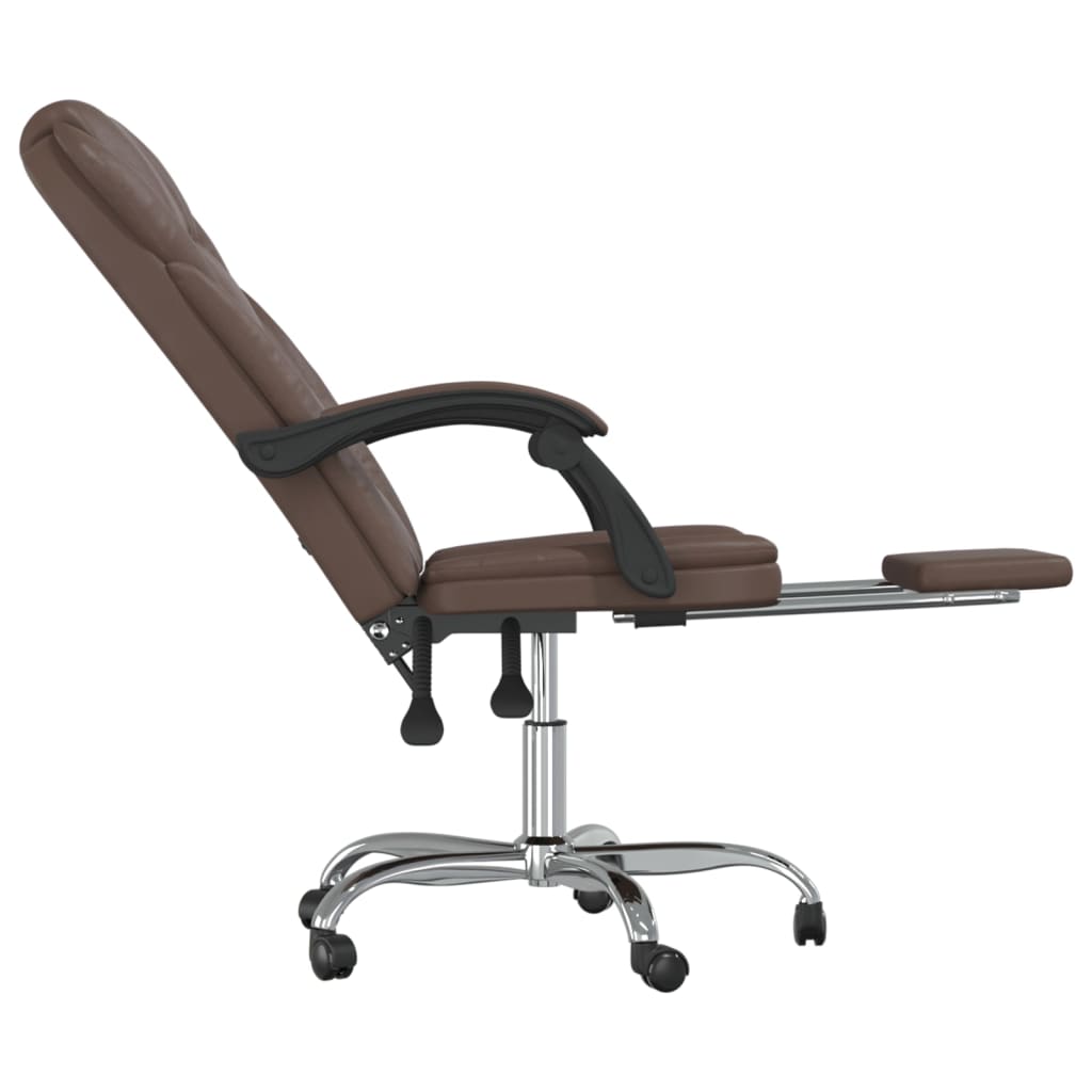 vidaXL Fauteuil inclinable de bureau Marron Similicuir