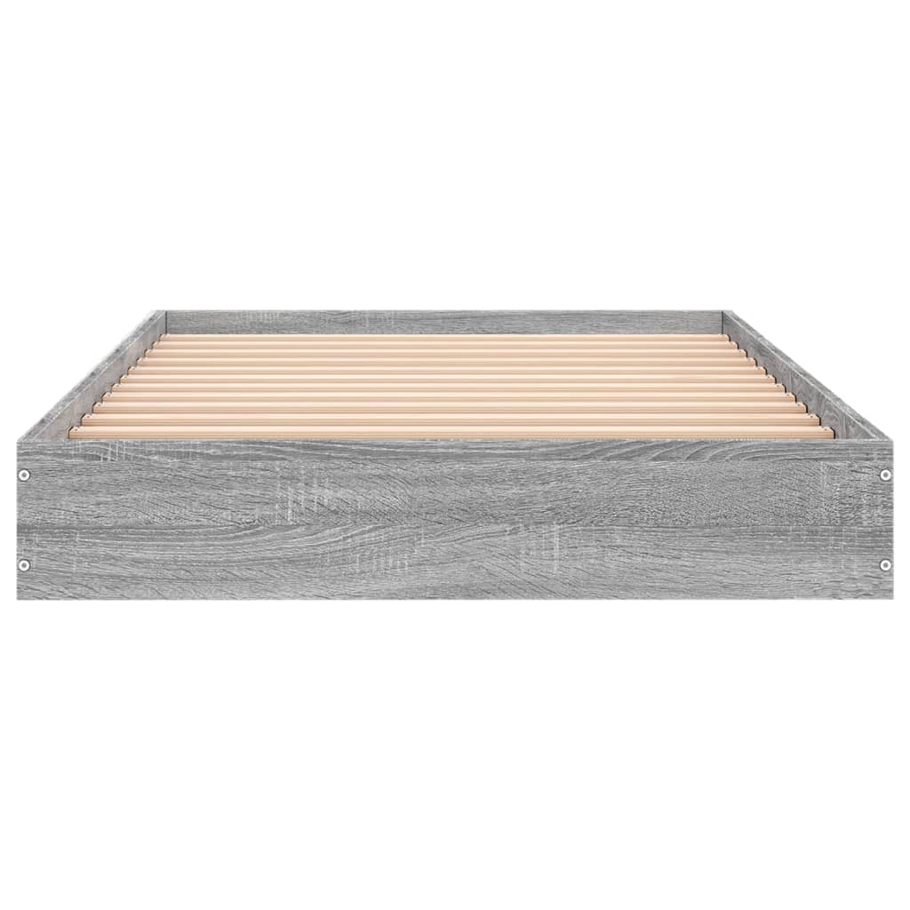 vidaXL Cadre de lit sonoma gris 75x190 cm bois d'ingénierie