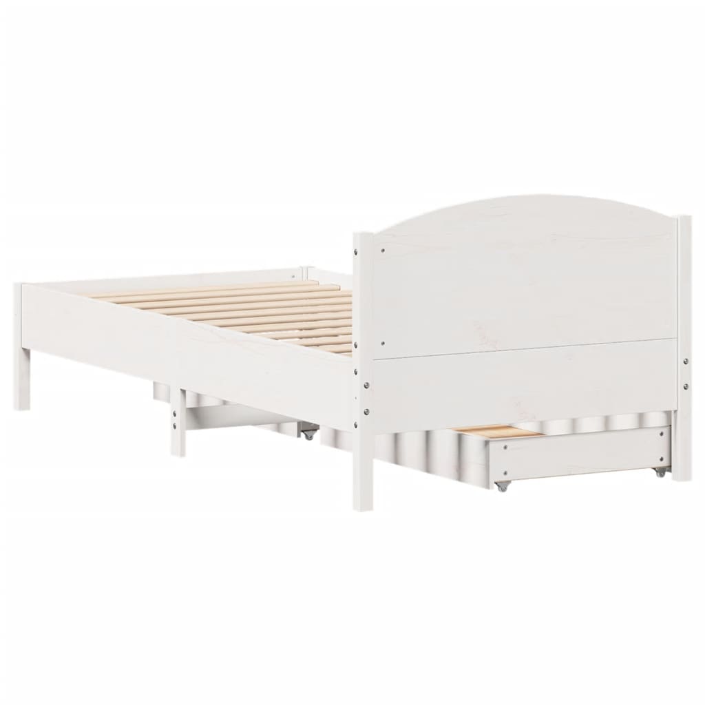 vidaXL Cadre de lit sans matelas blanc 100x200 cm bois de pin massif