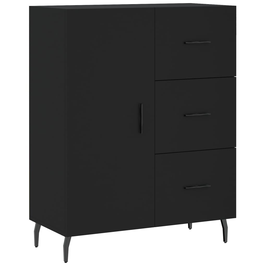 vidaXL Buffet haut Noir 69,5x34x180 cm Bois d'ingénierie