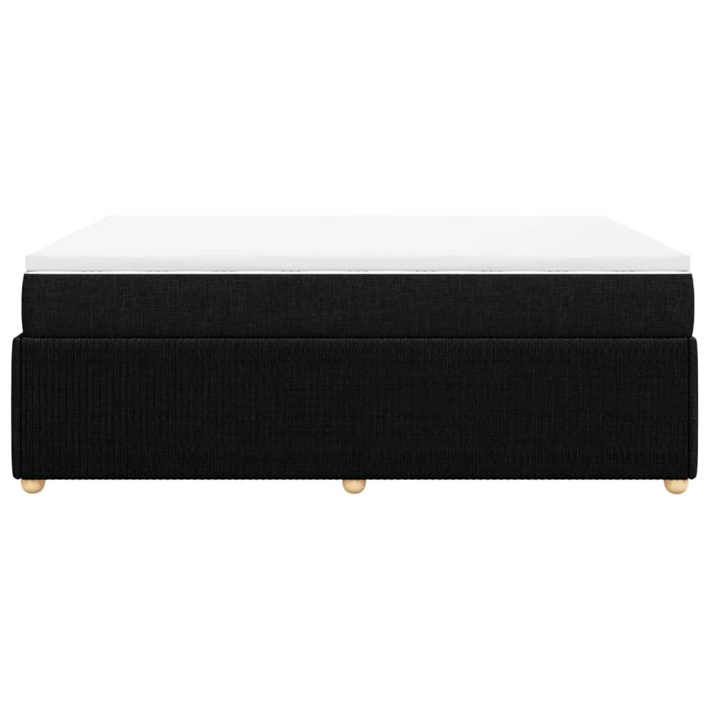 vidaXL Sommier à lattes de lit avec matelas Noir 140x190 cm Tissu