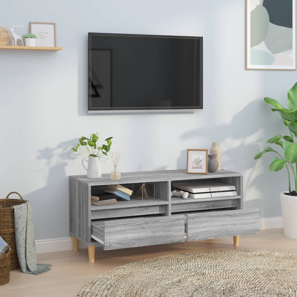 vidaXL Meuble TV sonoma gris 100x34,5x44,5 cm bois d'ingénierie