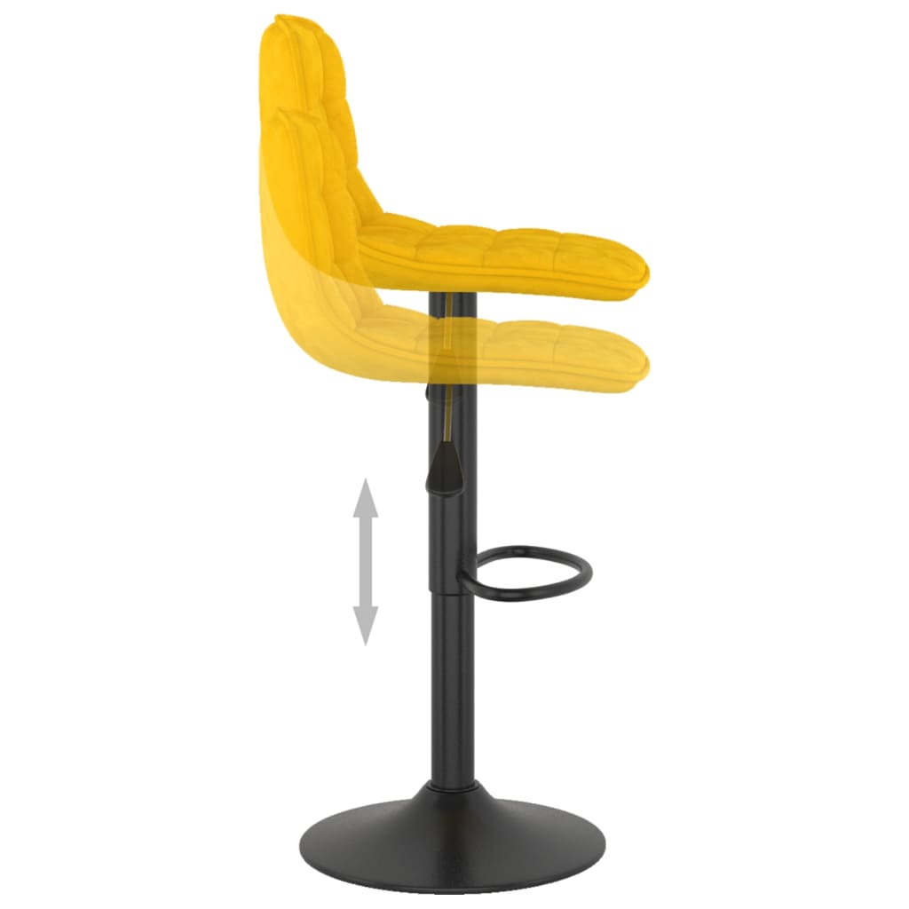 vidaXL Tabourets de bar lot de 2 Jaune Velours