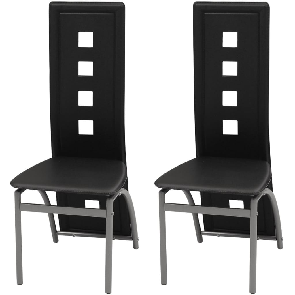 vidaXL Chaises à manger lot de 2 noir similicuir