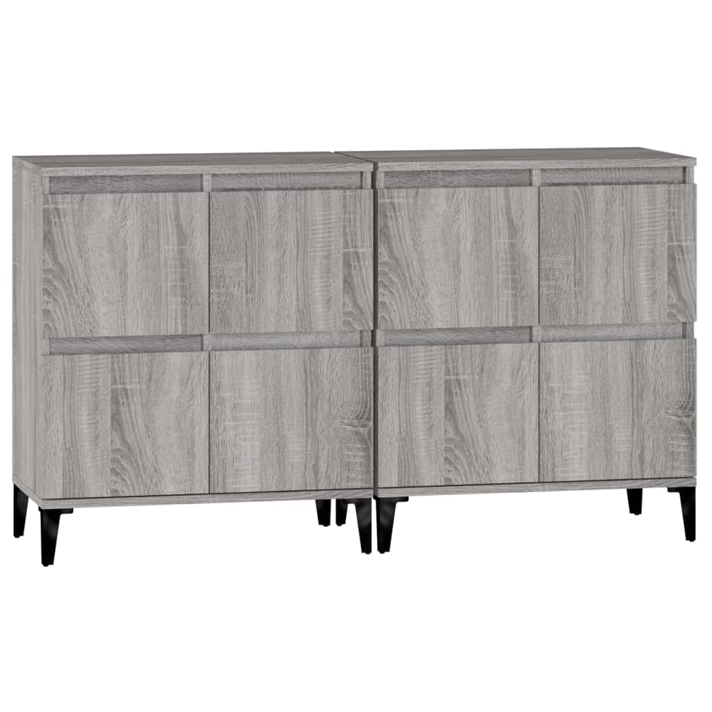 vidaXL Buffets 2 pcs sonoma gris 60x35x70 cm bois d'ingénierie