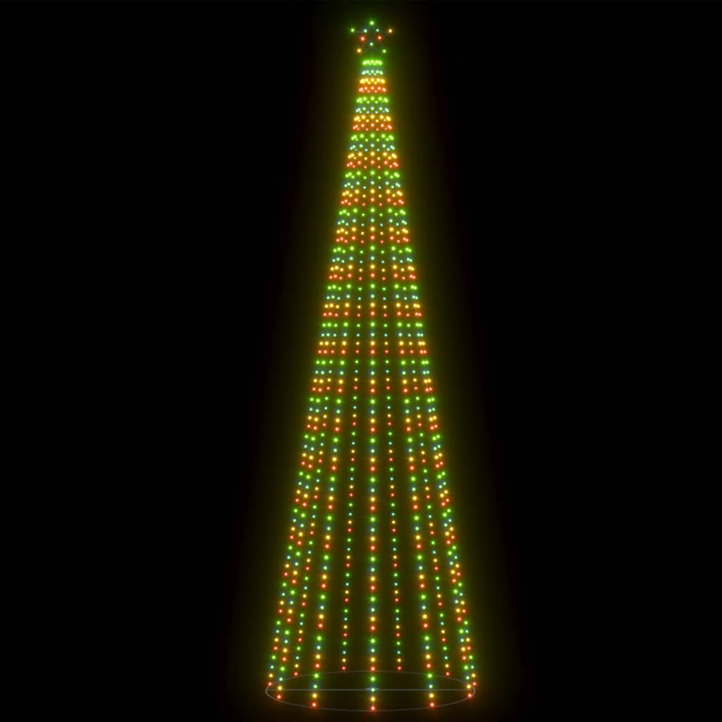 vidaXL Sapin de Noël cône 752 LED coloré décoration 160x500 cm