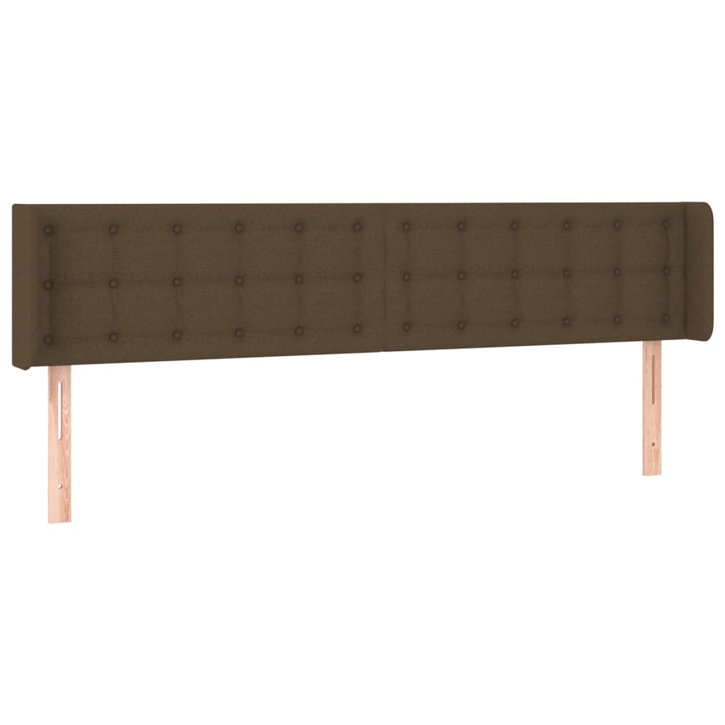 vidaXL Tête de lit à LED Marron foncé 163x16x78/88 cm Tissu