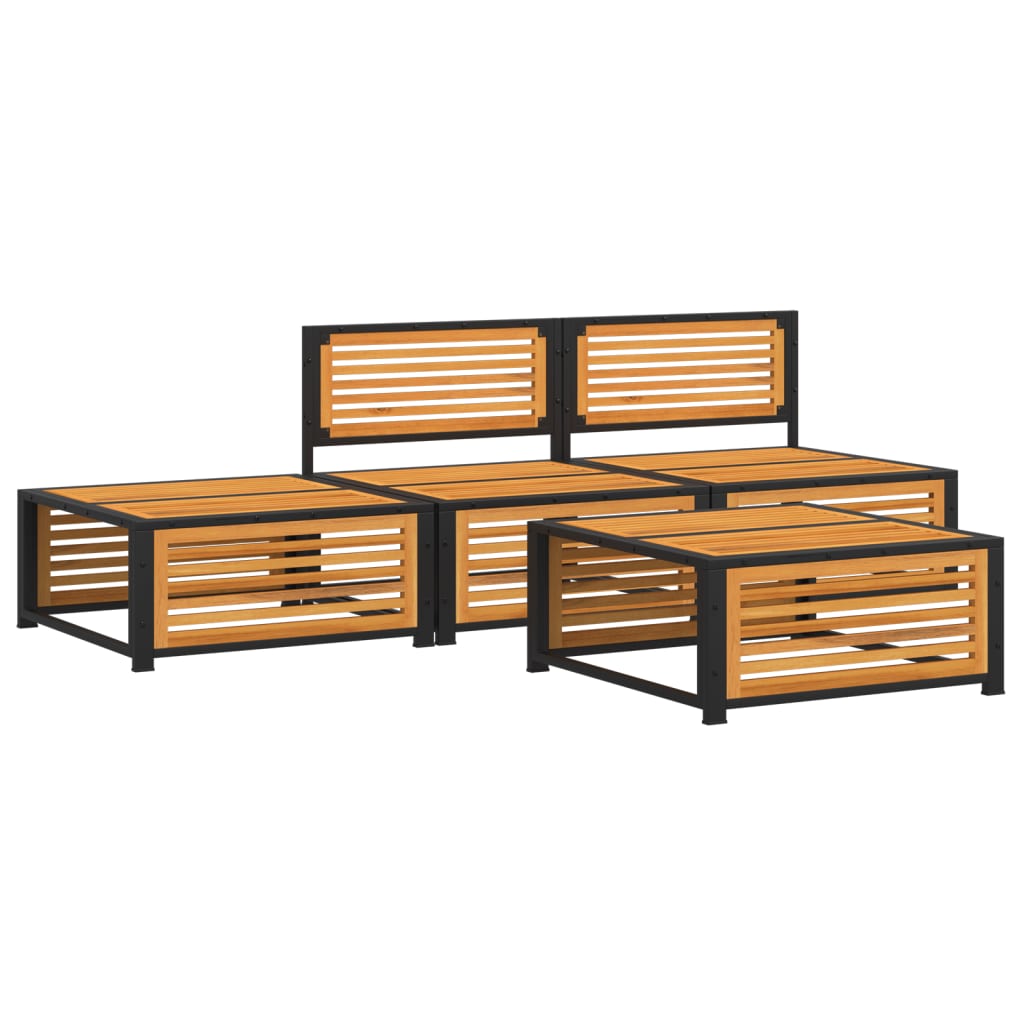 vidaXL Salon de jardin avec coussins 4 pcs bois d'acacia massif