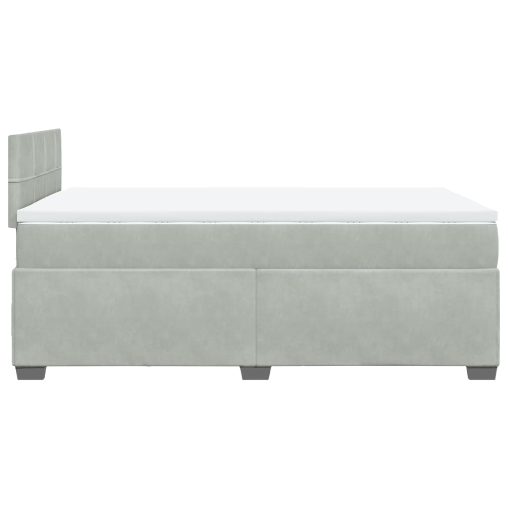 vidaXL Sommier à lattes de lit et matelas gris clair 120x190cm velours