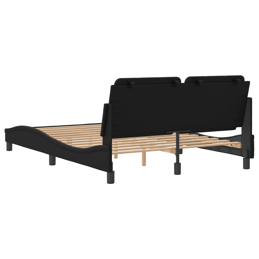 vidaXL Cadre de lit sans matelas noir 120x200 cm similicuir