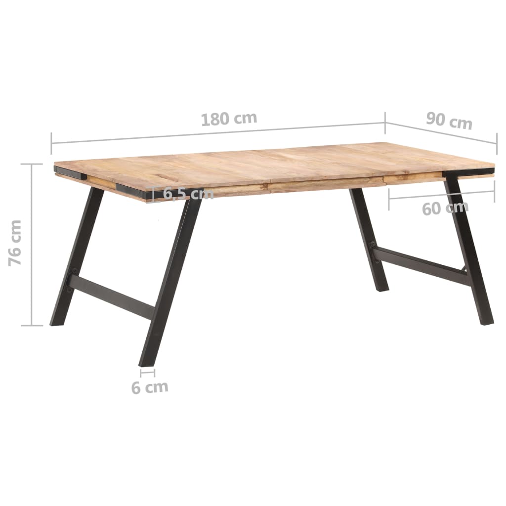 vidaXL Table à manger 180x90x76 cm Bois de manguier massif