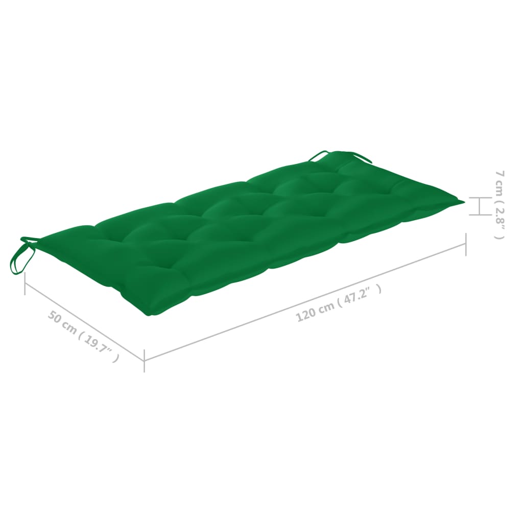 vidaXL Banc de jardin avec coussin 120 cm Bois d'acacia massif