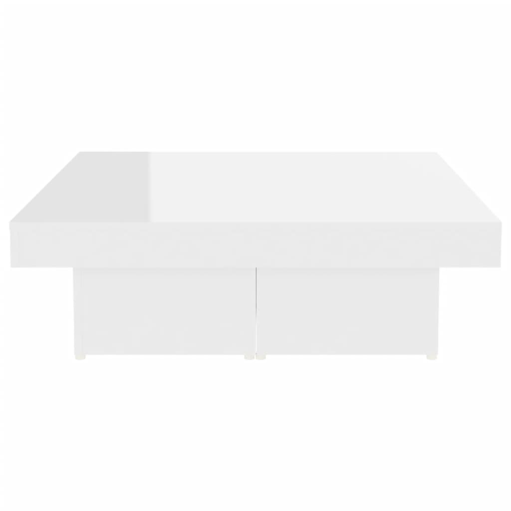 vidaXL Table basse blanc brillant 90x90x28 cm bois d'ingénierie