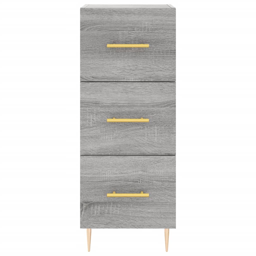 vidaXL Buffet haut Sonoma gris 34,5x34x180 cm Bois d'ingénierie