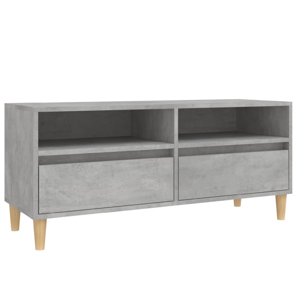 vidaXL Meuble TV gris béton 100x34,5x44,5 cm bois d'ingénierie