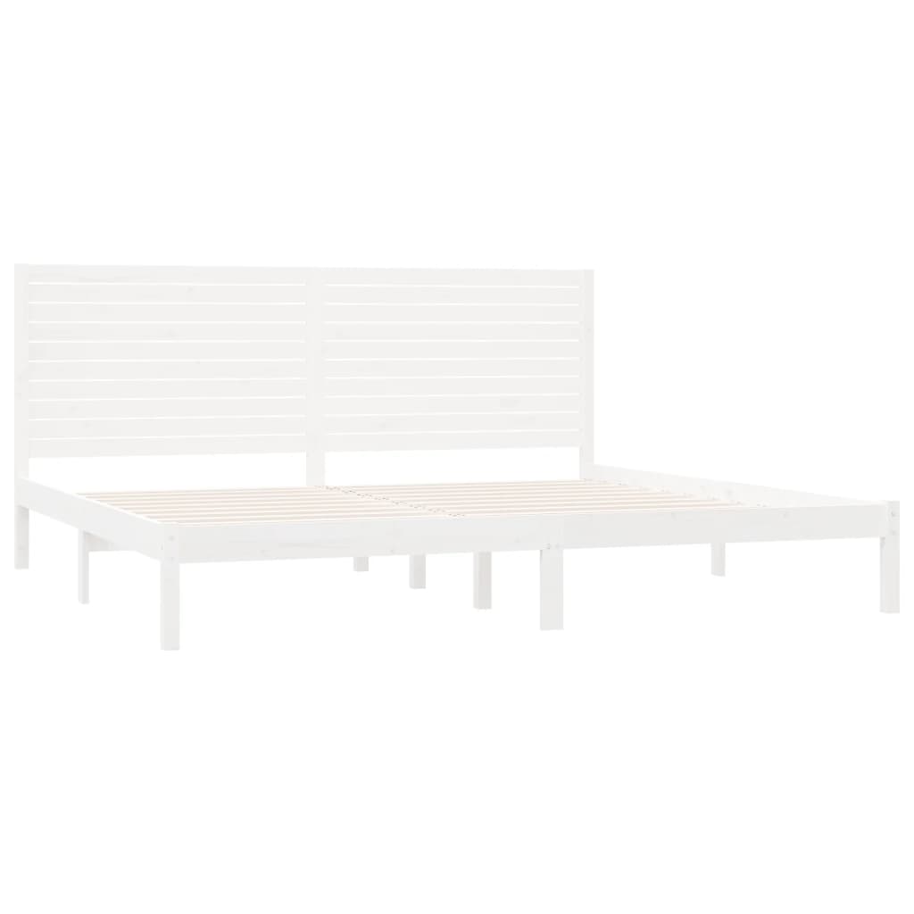 vidaXL Cadre de lit Blanc Bois massif 180x200 cm Super King