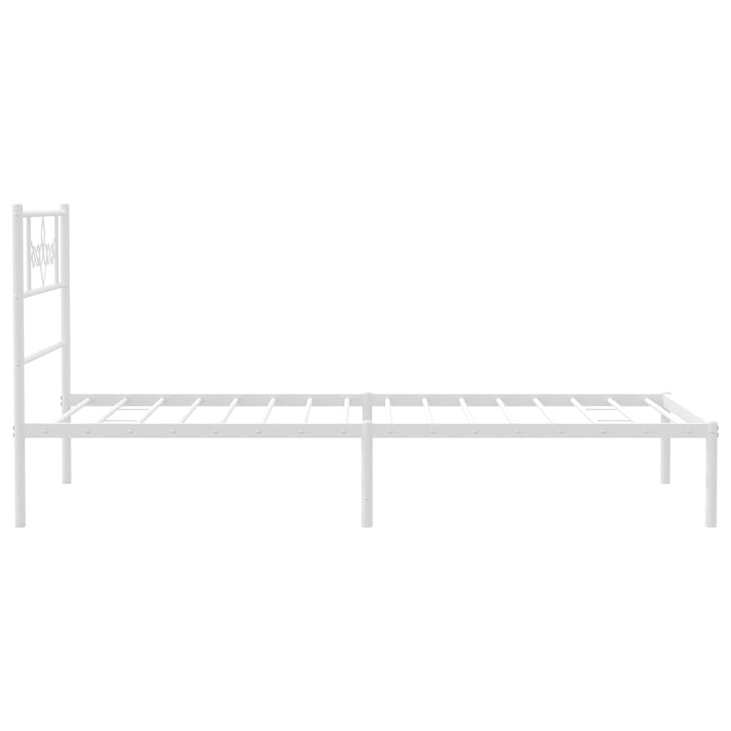 vidaXL Cadre de lit métal sans matelas avec tête de lit blanc 90x190cm