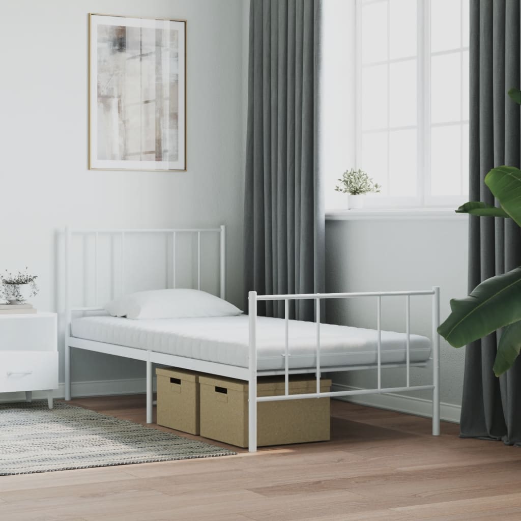 vidaXL Matelas en mousse blanc 90x200 cm 7 zones dureté 20 ILD