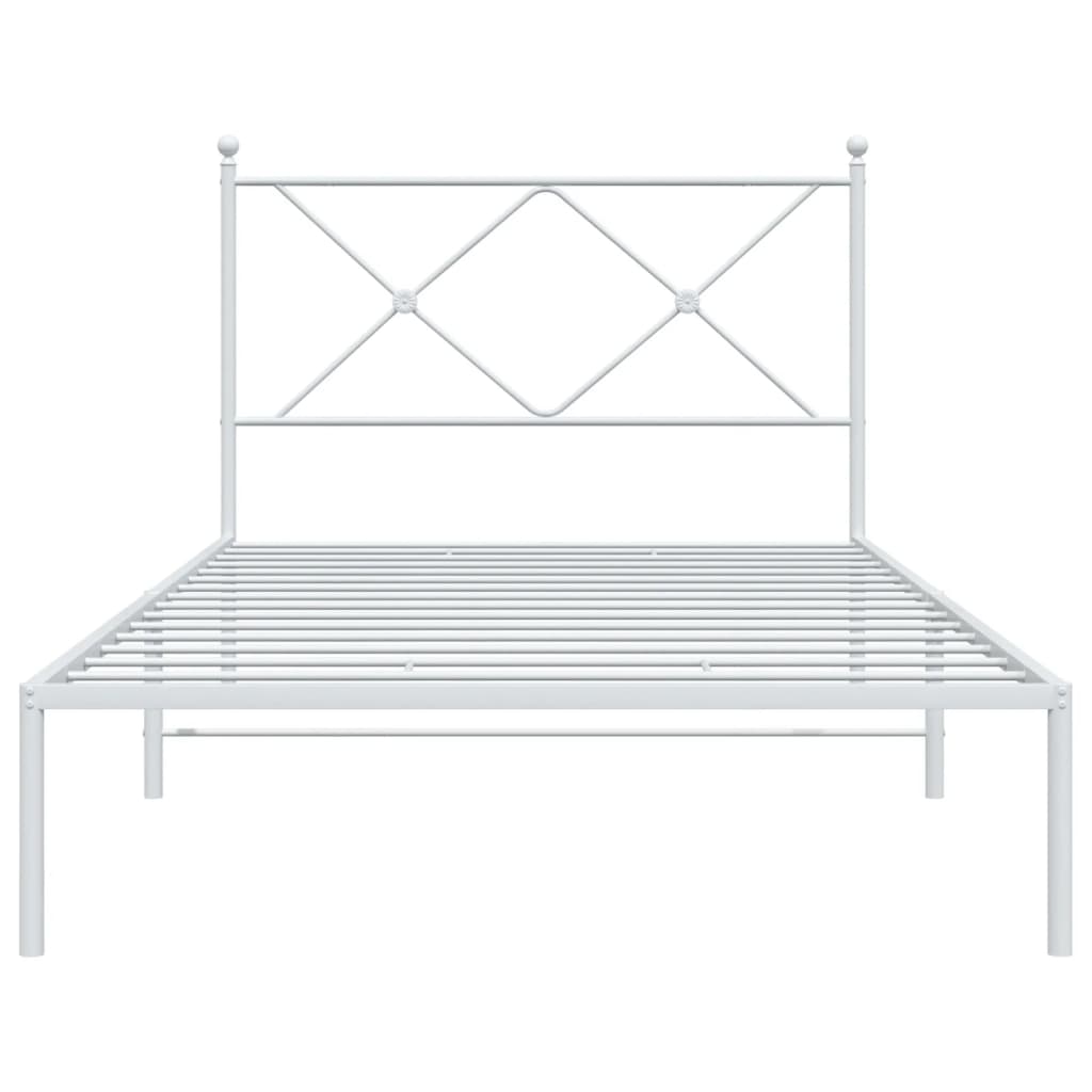 vidaXL Cadre de lit métal sans matelas et tête de lit blanc 100x200 cm