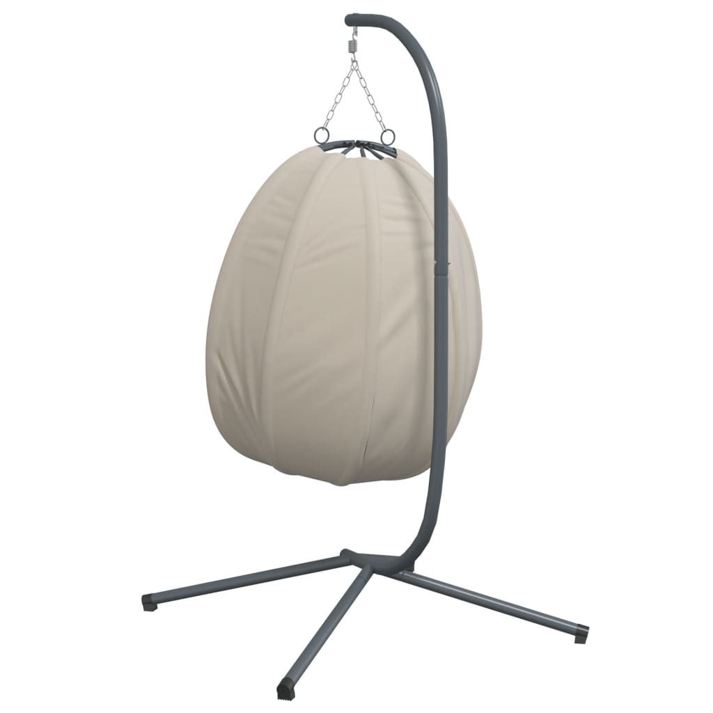 vidaXL Chaise suspendue en forme d'œuf et support beige tissu et acier