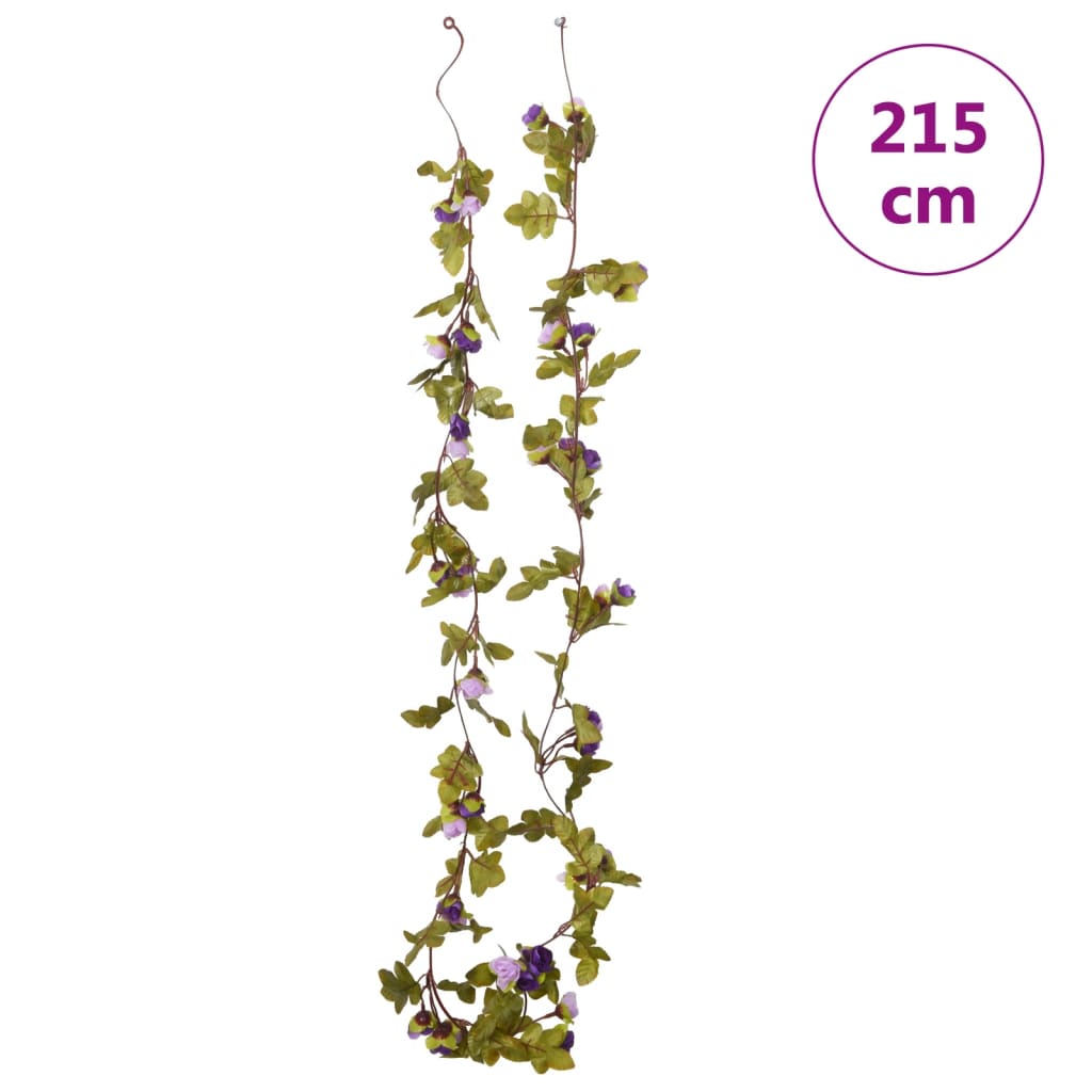 vidaXL Guirlandes de fleurs de Noël 6 pcs violet clair 215 cm