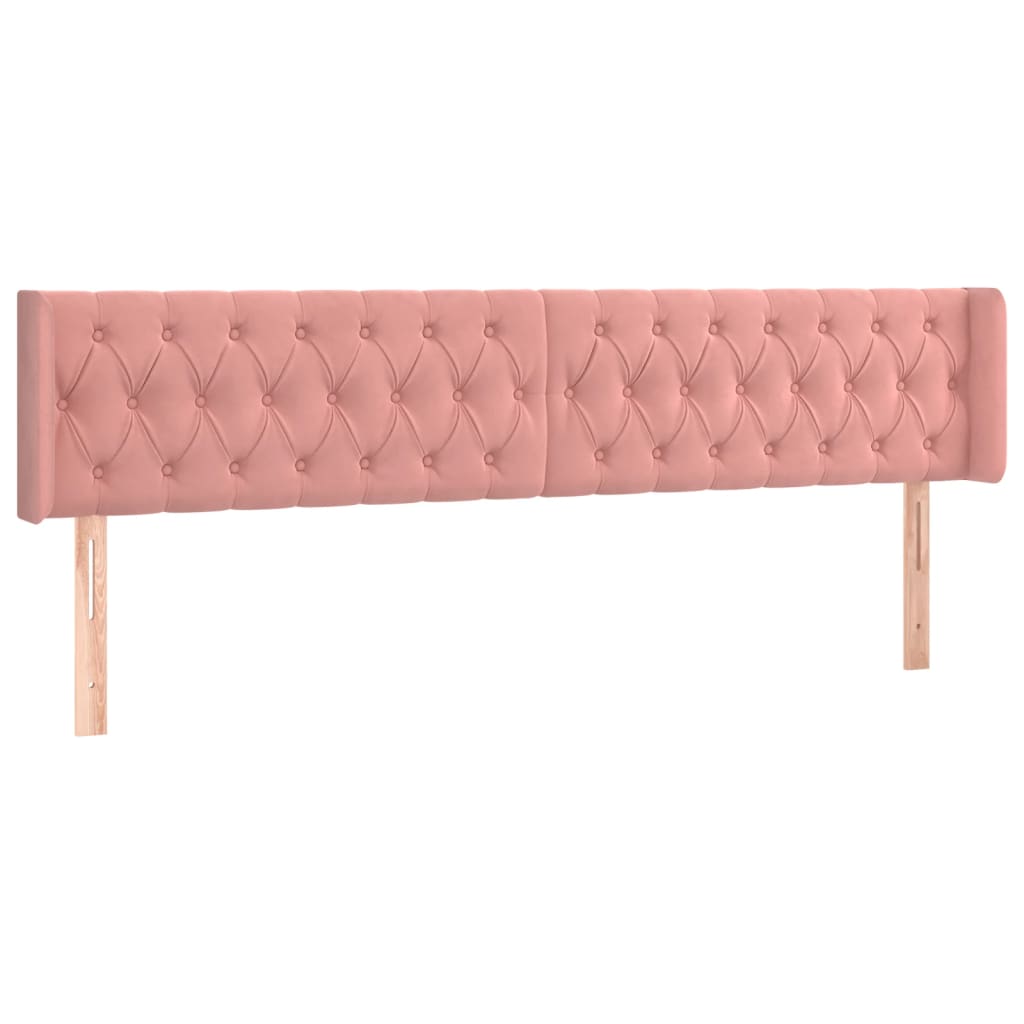 vidaXL Tête de lit à LED Rose 203x16x78/88 cm Velours