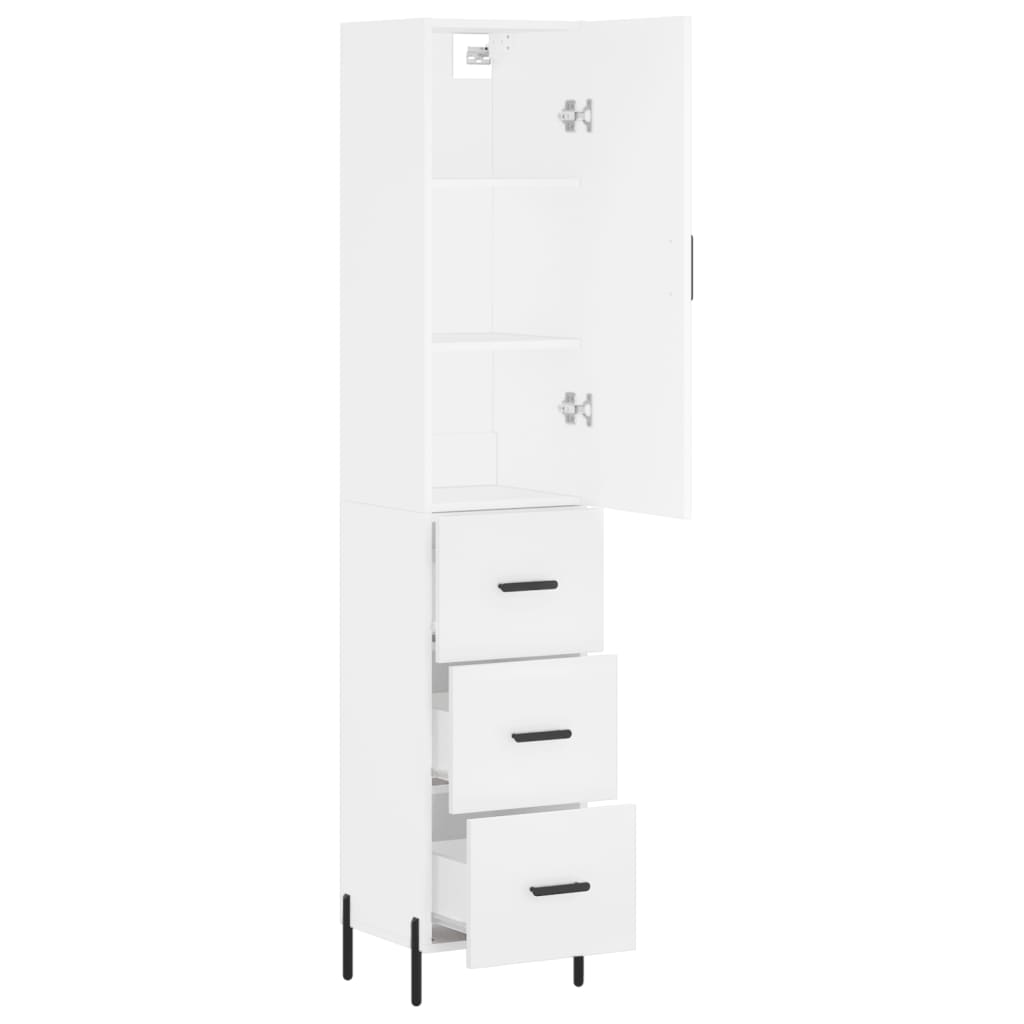 vidaXL Buffet haut Blanc 34,5x34x180 cm Bois d'ingénierie