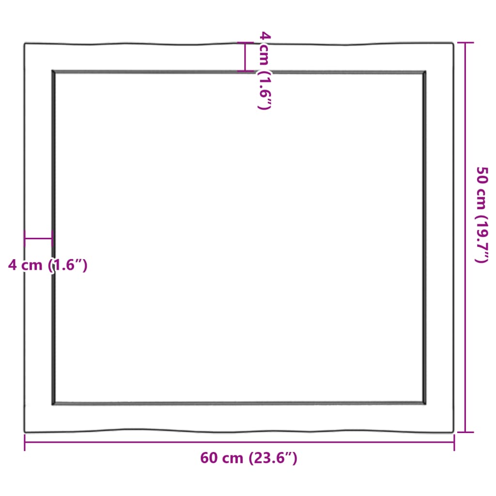 vidaXL Dessus de table bois massif traité bordure assortie