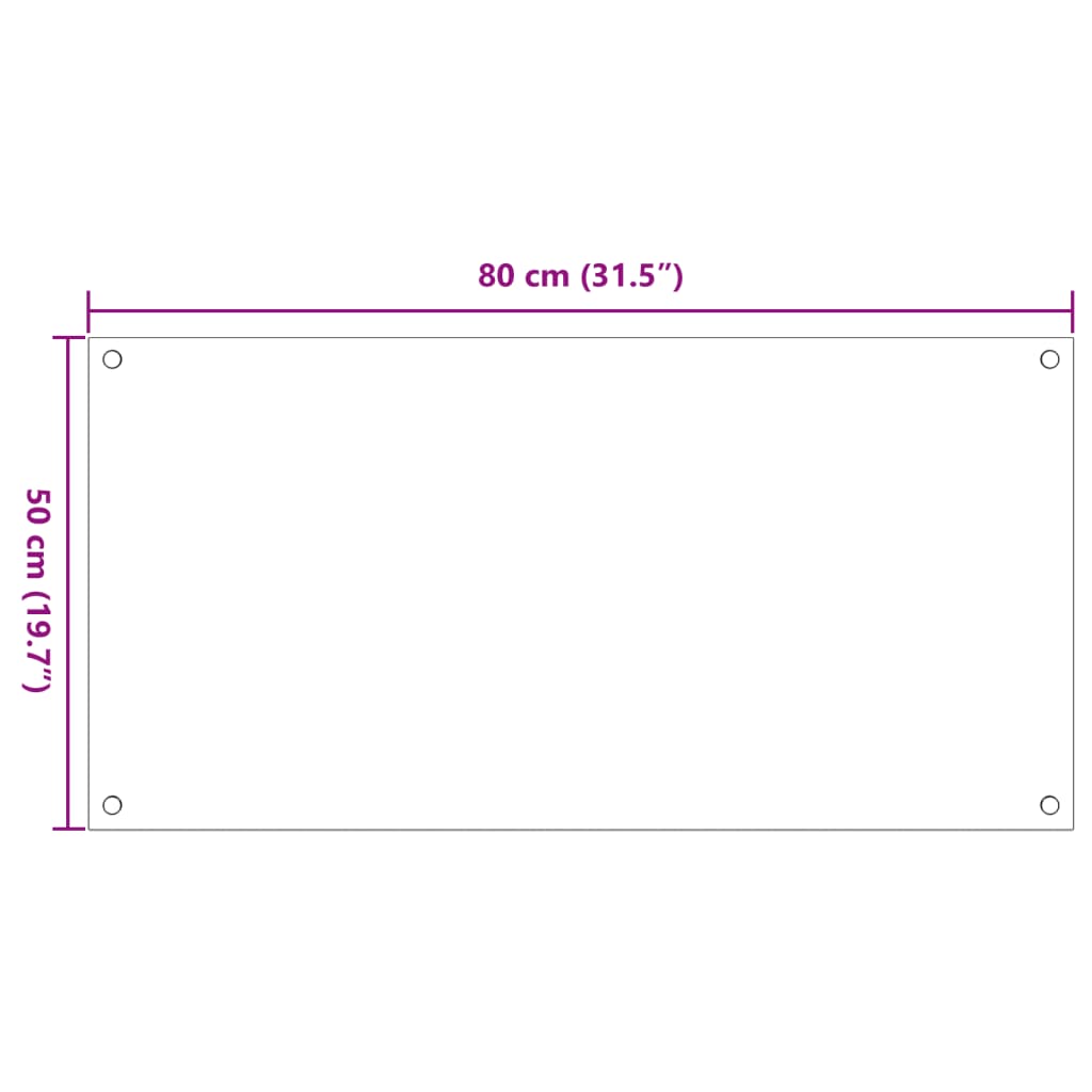 vidaXL Dosserets de cuisine 2 pcs transparent 80x50 cm verre trempé