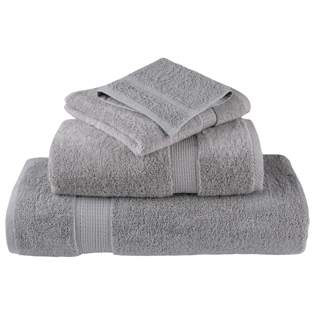 vidaXL Serviettes de douche de qualité supérieure SOLUND 2 pcs gris