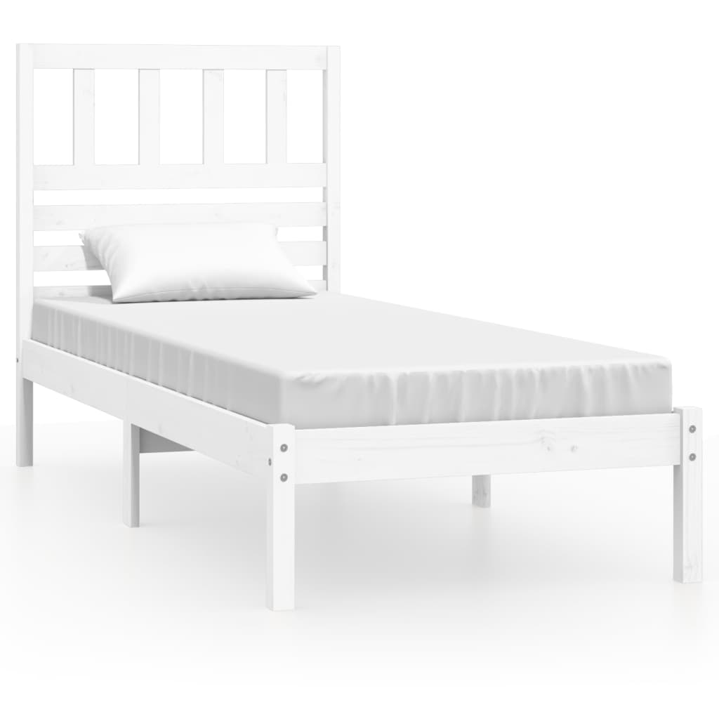 vidaXL Cadre de lit sans matelas blanc 75x190 cm bois de pin massif