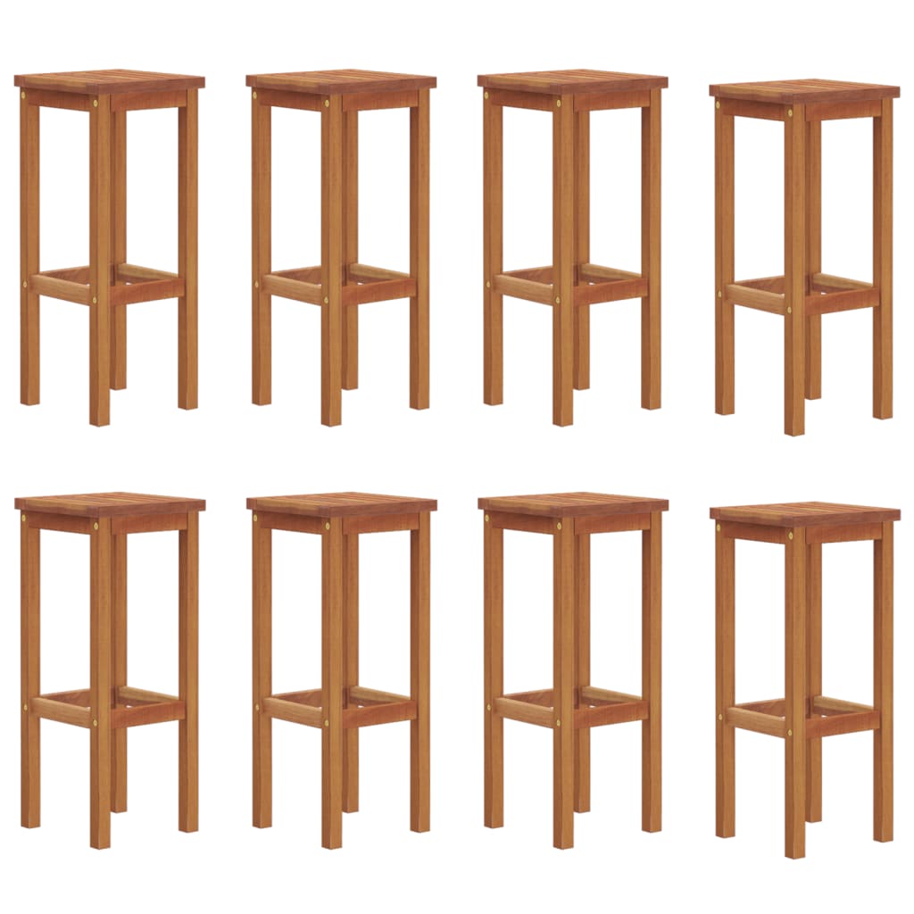 vidaXL Tabourets de bar lot de 8 bois massif d'acacia