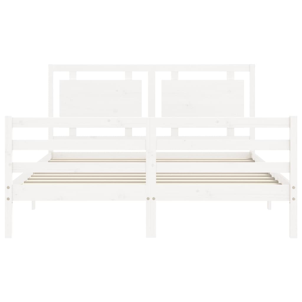 vidaXL Cadre de lit sans matelas blanc bois de pin massif