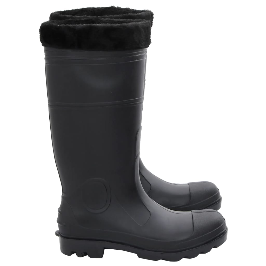 vidaXL Bottes de pluie avec chaussettes amovibles noir taille 43 PVC