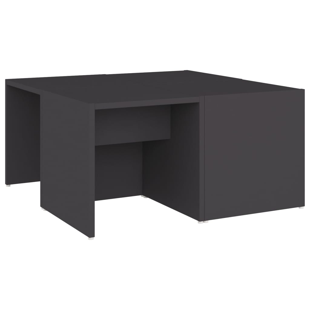 vidaXL Tables basses 4 pcs gris 33x33x33 cm bois d'ingénierie