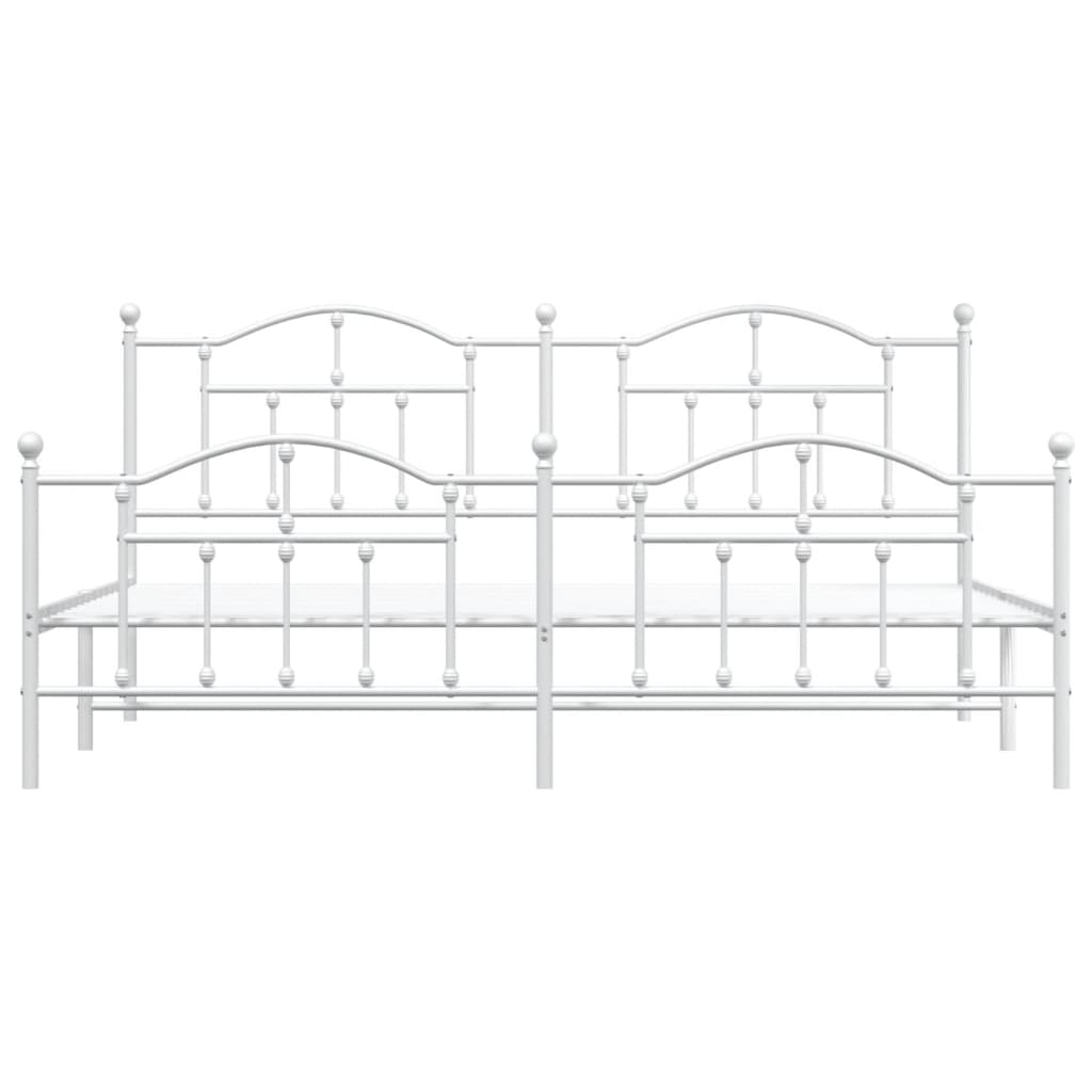 vidaXL Cadre de lit métal sans matelas et pied de lit blanc 200x200 cm