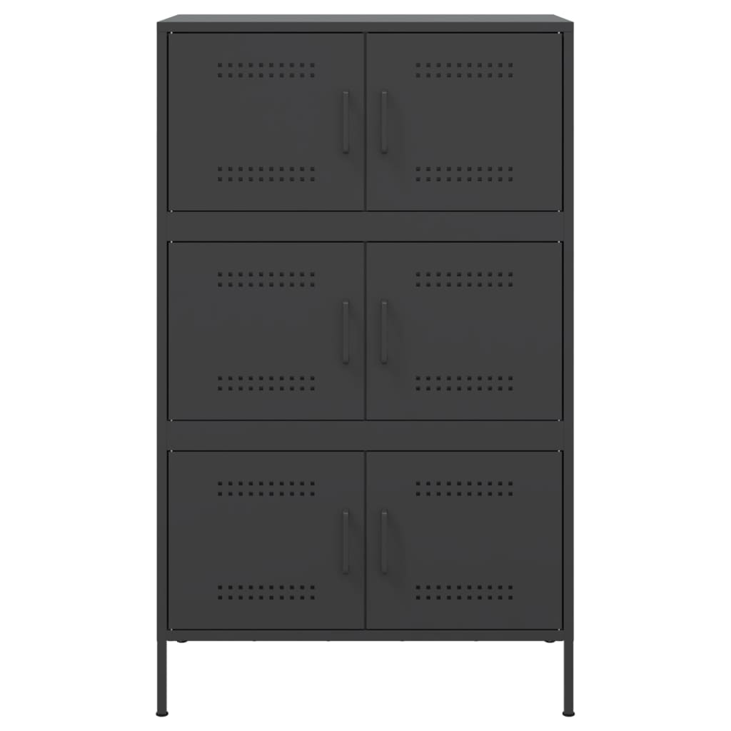 vidaXL Buffet haut noir 68x39x113 cm acier