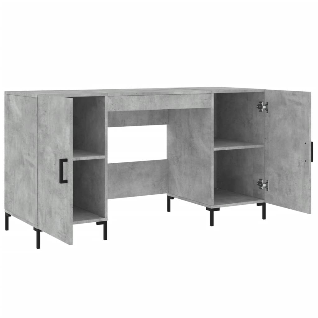 vidaXL Bureau gris béton 140x50x75 cm bois d'ingénierie