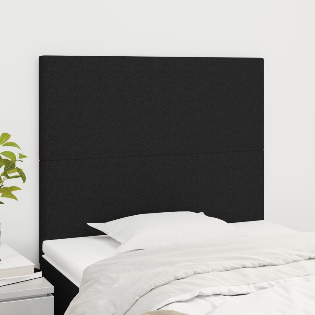 vidaXL Têtes de lit 2 pcs Noir 80x5x78/88 cm Tissu