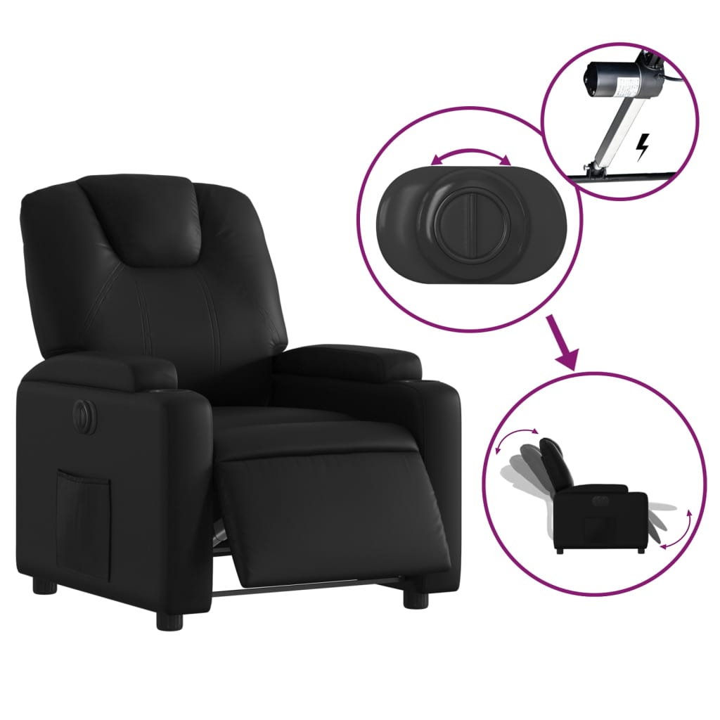 vidaXL Fauteuil inclinable électrique Noir Similicuir