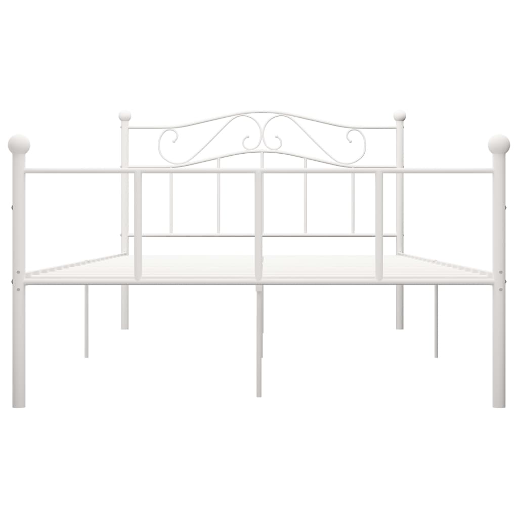 vidaXL Cadre de lit sans matelas blanc métal 140x200 cm