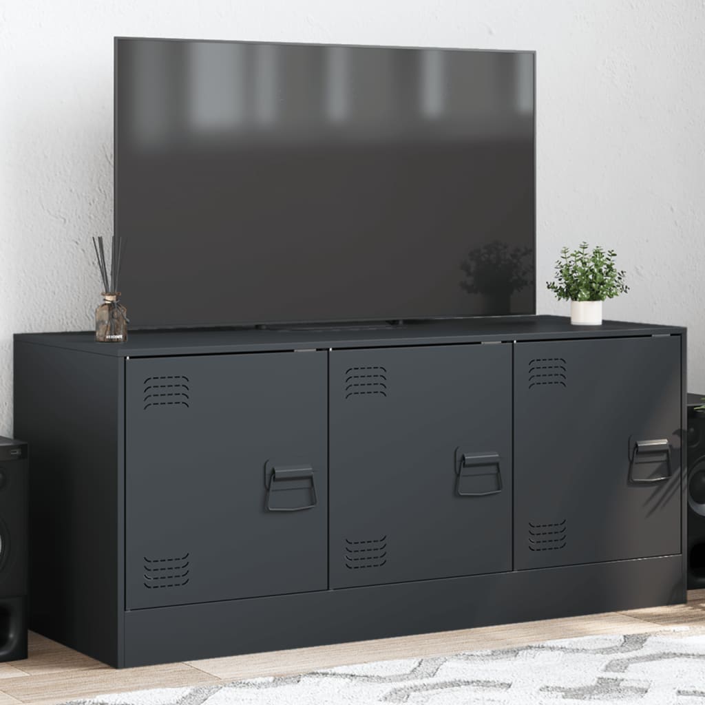 vidaXL Meuble TV anthracite 99x39x44 cm acier