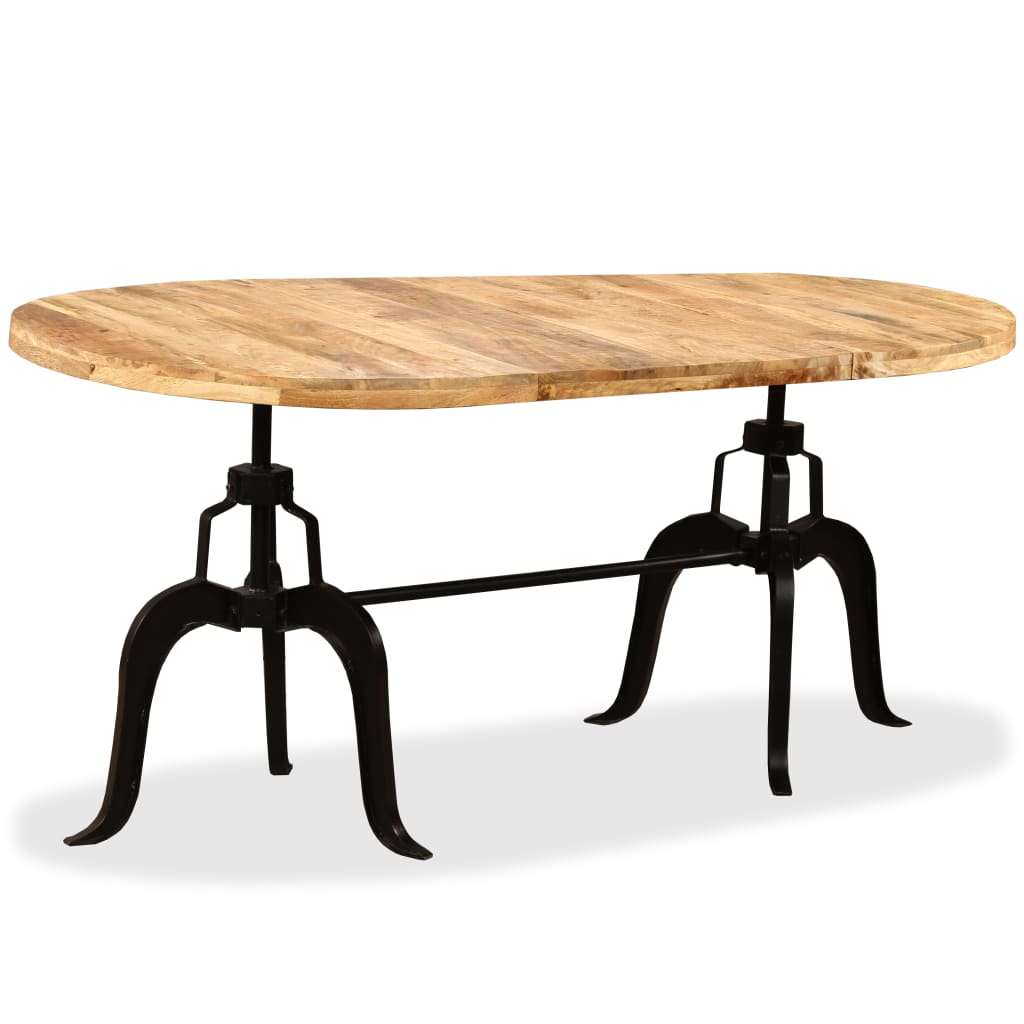 vidaXL Table à manger Bois de manguier massif et acier 180 cm