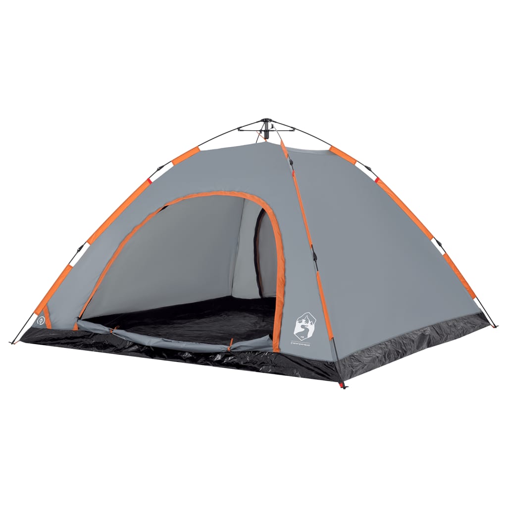 vidaXL Tente de camping 5 personnes gris et orange libération rapide